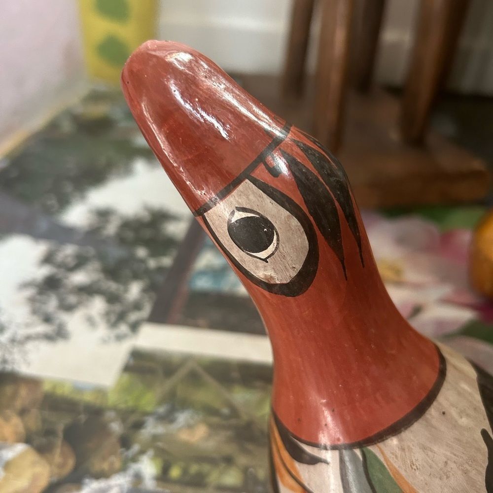 Vintage Tonala Folk Art Pottery Hand Painted Ceramic Duck Figurine, Mexico - Picture 12 of 16